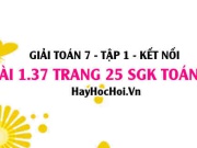 Bài 1.37 SGK Toán 7 tập 1 Kết nối tri thức
